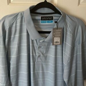 Atomic Men’s 22’ Refined Print Stripe golf polo